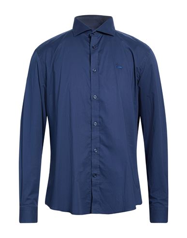 Man Shirt Navy Size XXL Cotton, Elastane