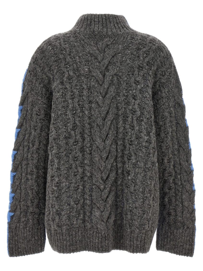 Two-tone Alpaca Blend Turtleneck Sweater