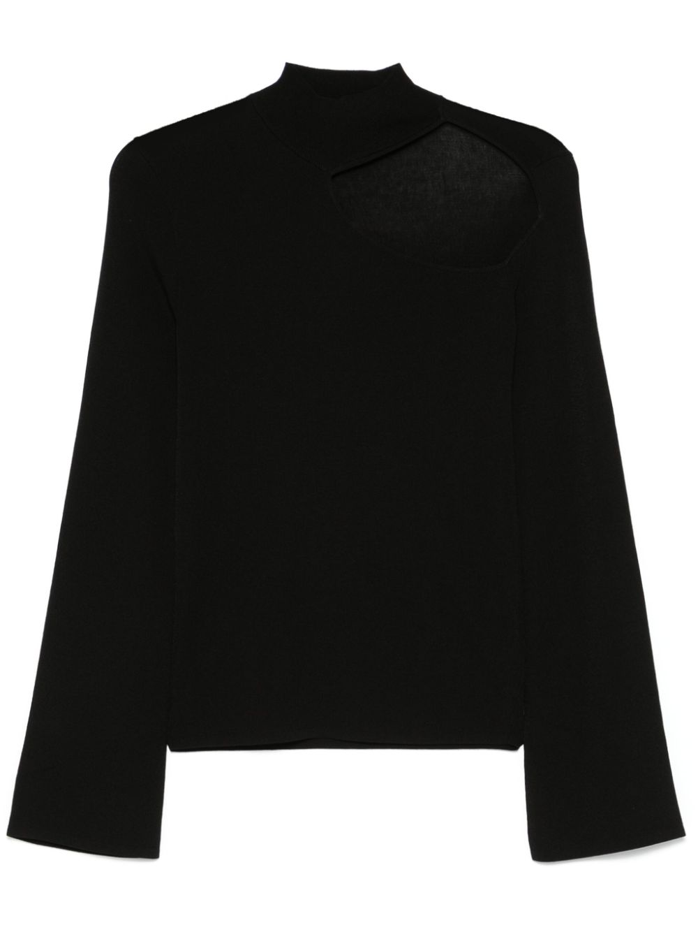 Cut-out knitted top - Black