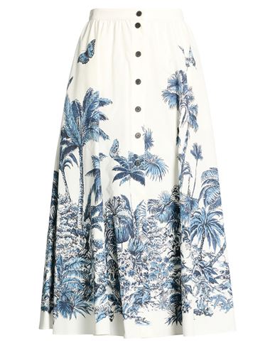 Woman Midi skirt Off white Size 4 Cotton, Silk