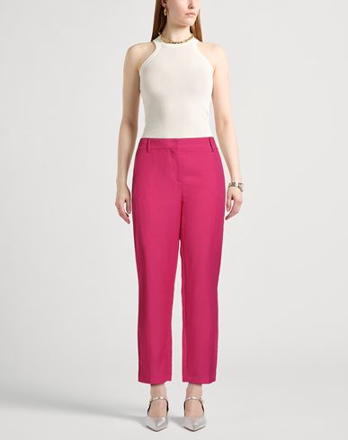 Woman Pants Fuchsia Size 6 Viscose, Linen