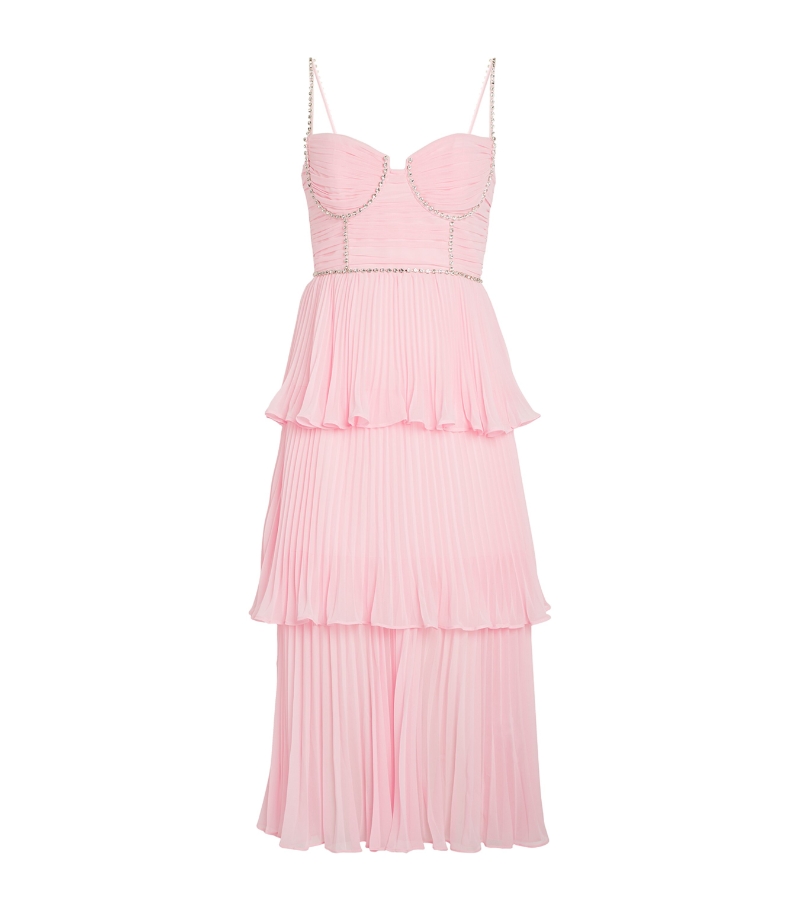 셀프포트레이트 Chiffon Tiered Midi Dress