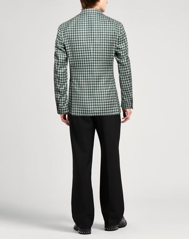 Man Blazer Green Size 40 Wool, Silk, Linen