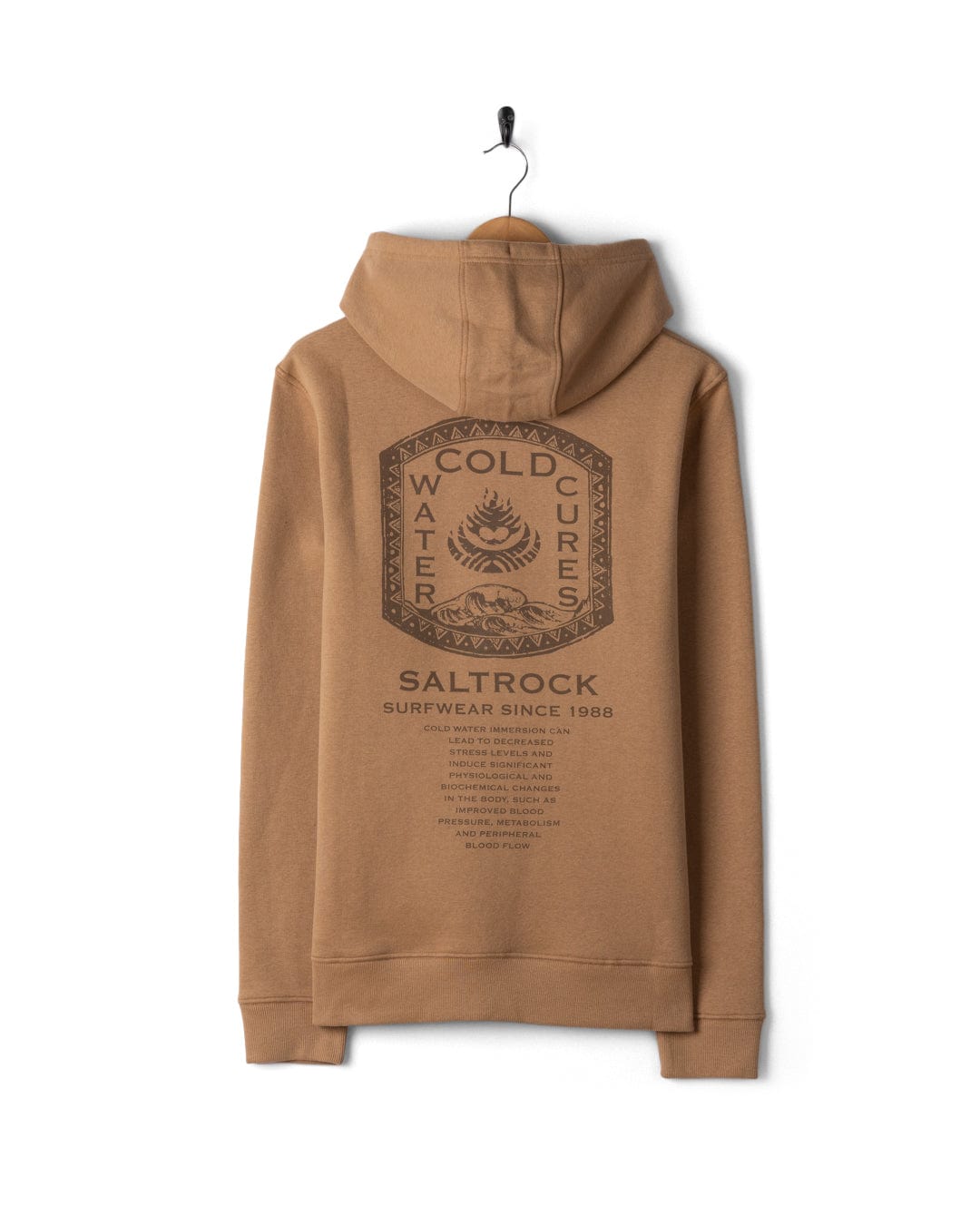 Saltrock Cold Water Cures Mens Pop Hoodie in Brown