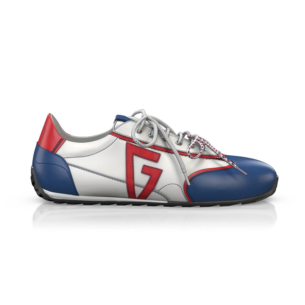 Baskets rétro running Femme Faites main en Italie en Cuir Blanc - Sur Mesure, Petit - GIROTTI