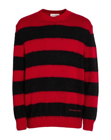 Man Sweater Red Size XL Cotton, Mohair wool, Polyamide, Silk