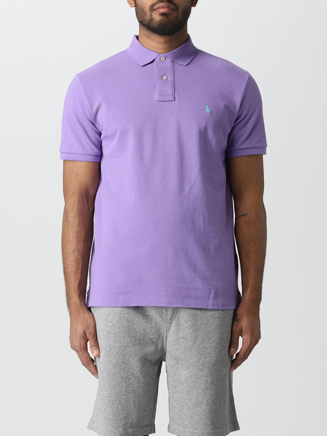 Polo Shirt Men color Violet