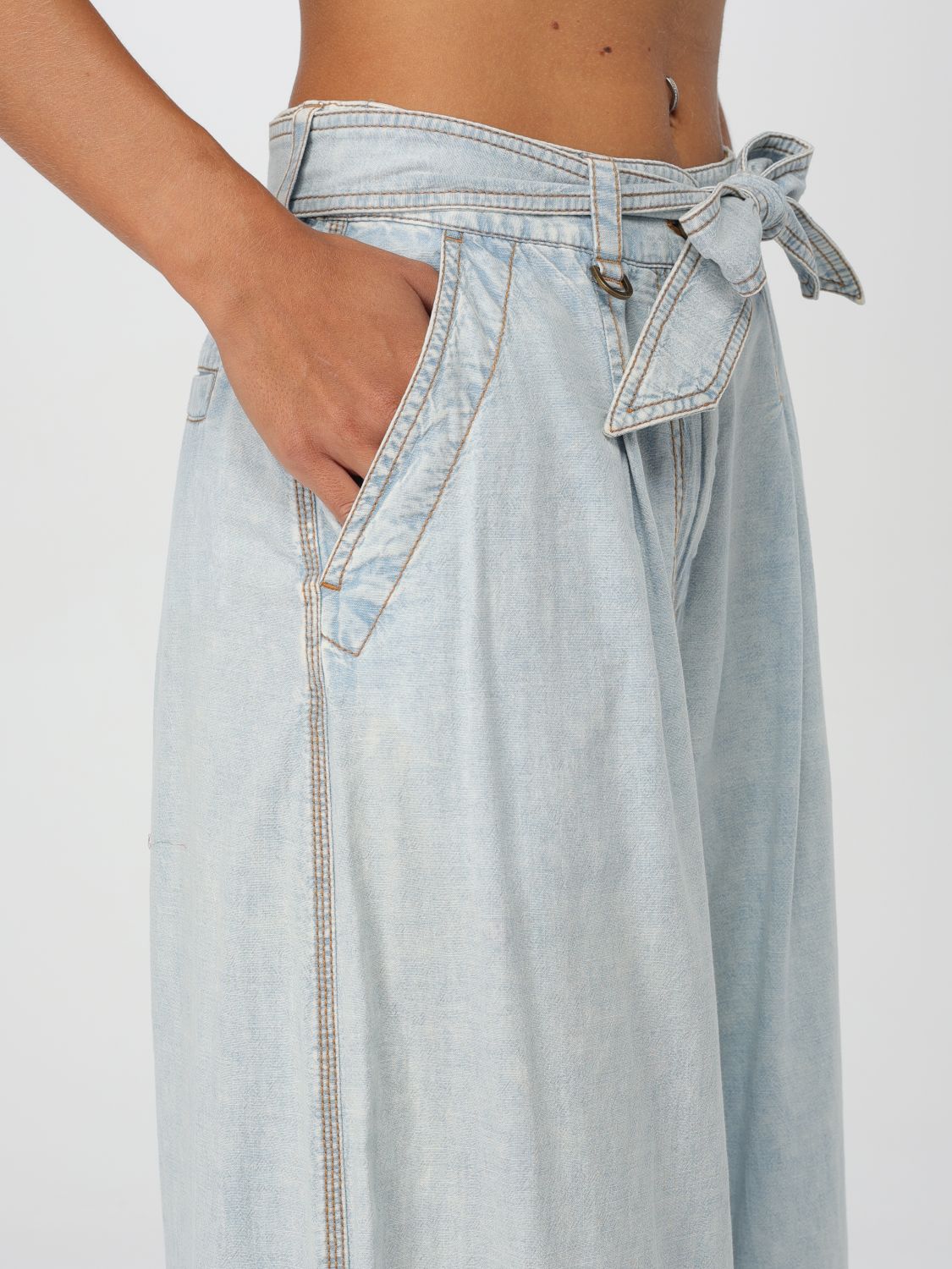 Wide-leg cotton jeans - Blue