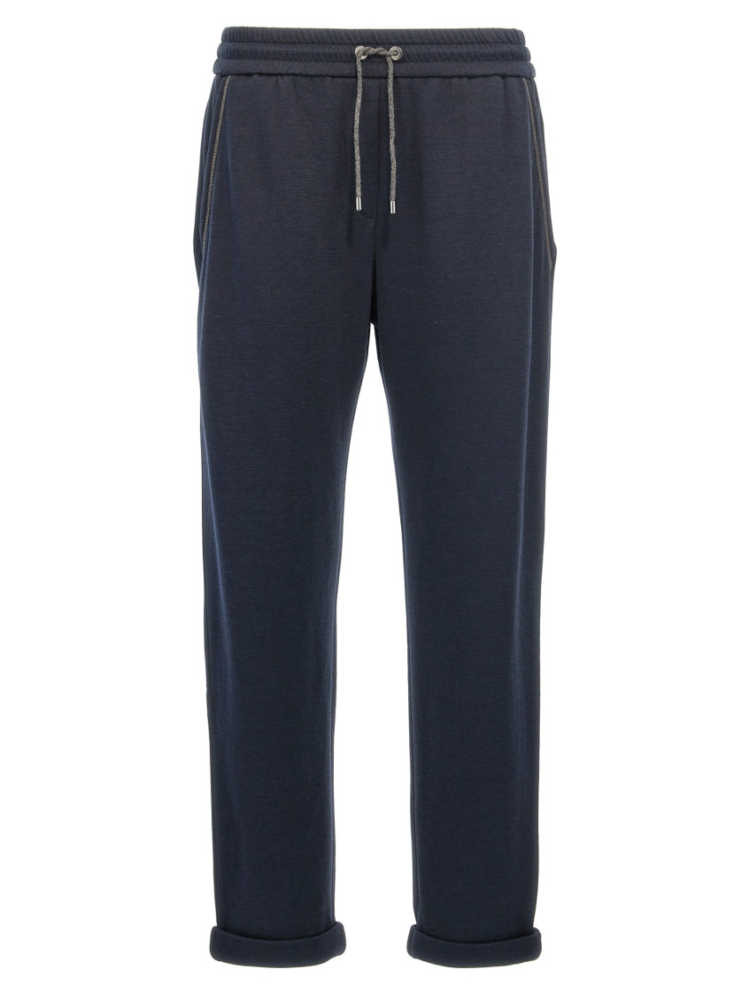 Elasticated straight trousers - Blue