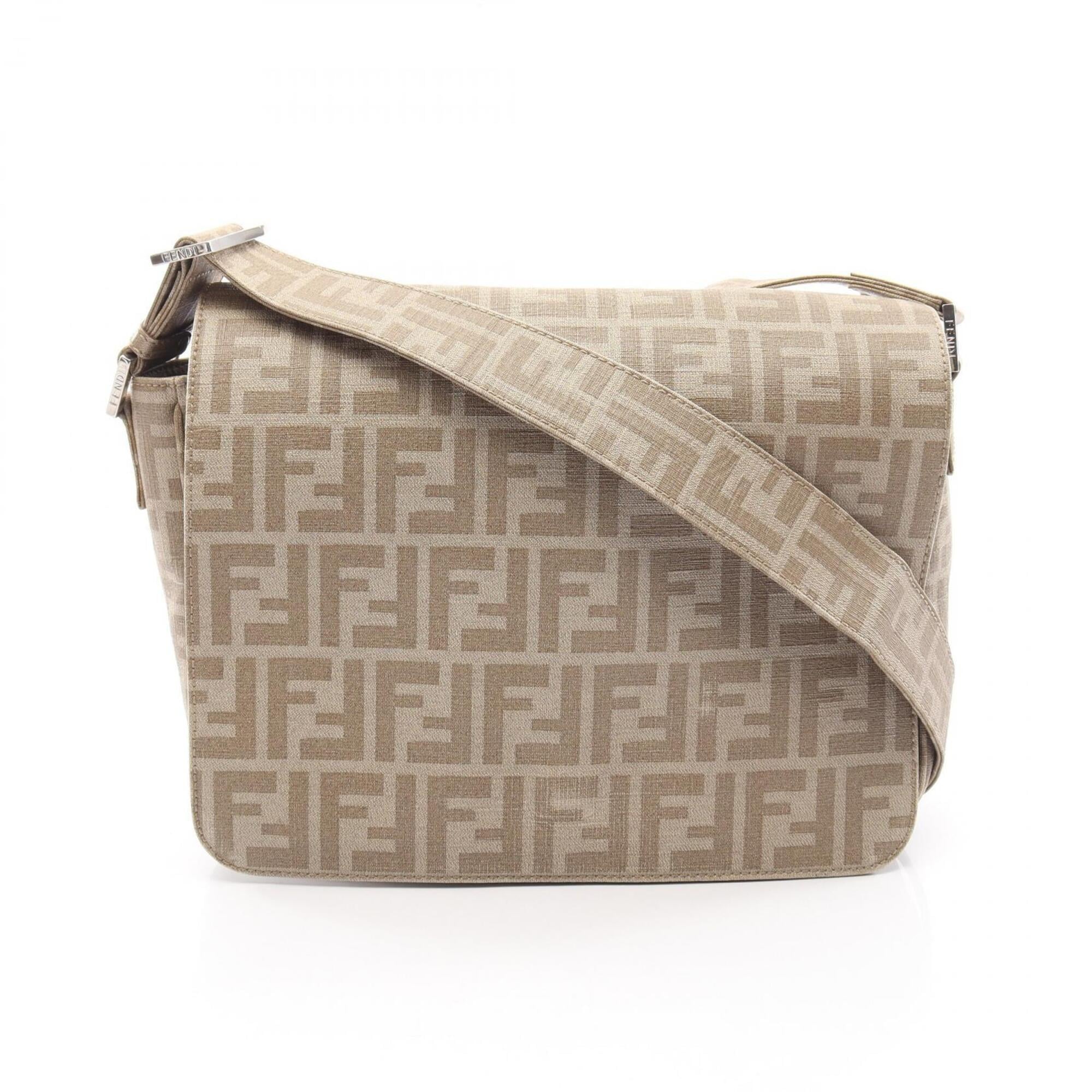 Fendi Beige Coated Canvas Shoulder Bag Pre-Owned