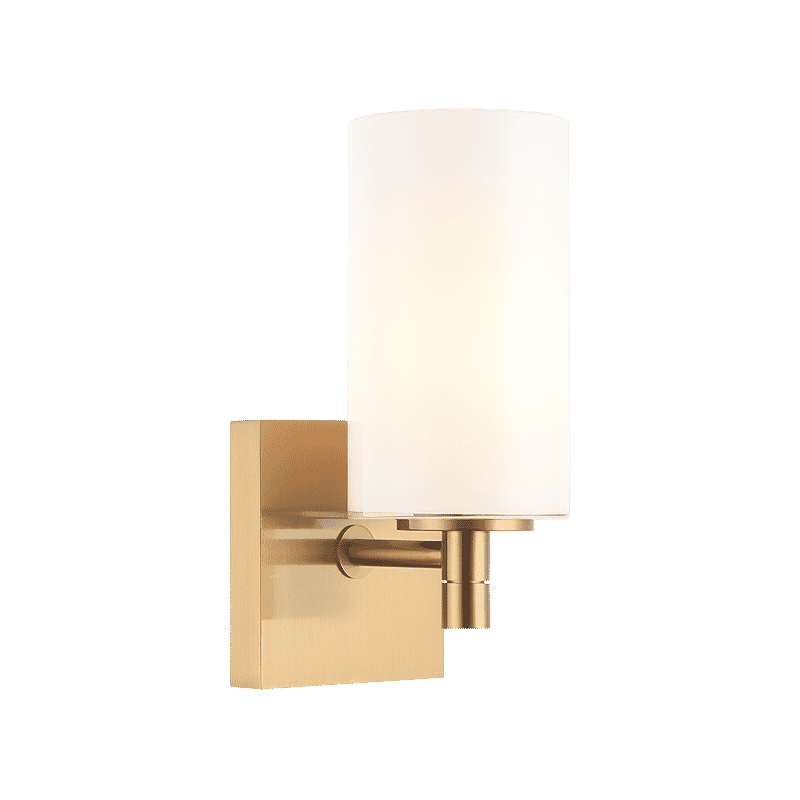 Aged Gold Brass One Light Wall Sconce from the Candela Collection