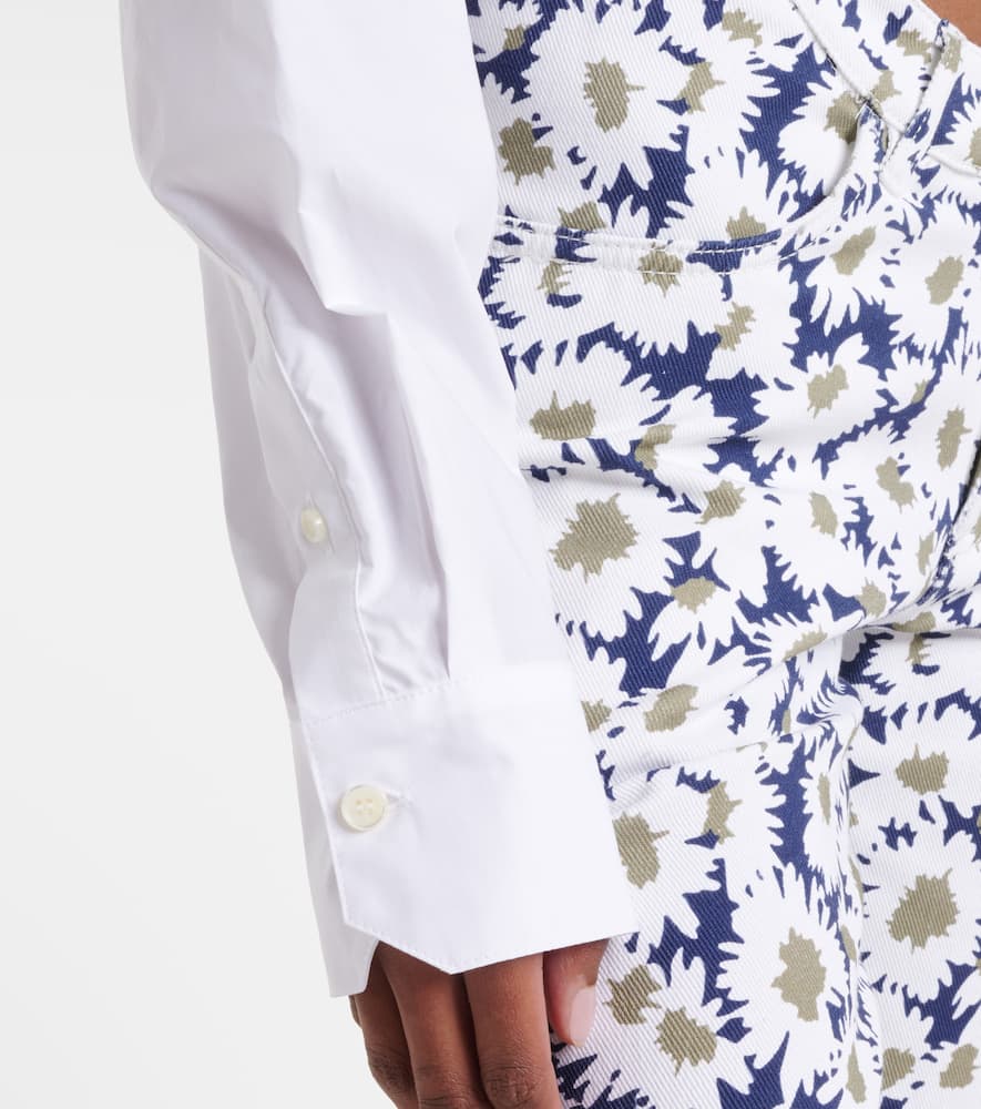 Cropped cotton poplin shirt