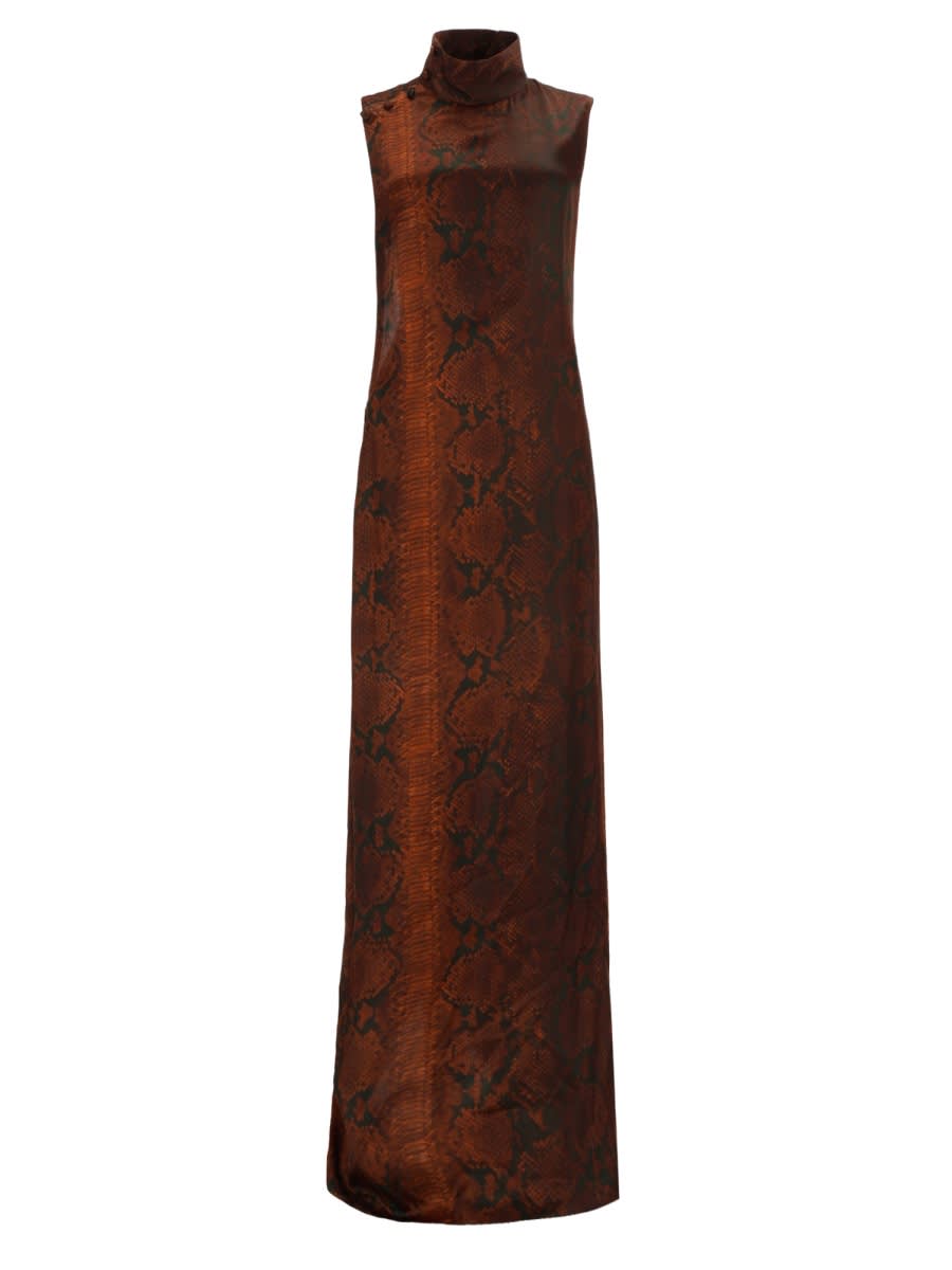 Jean Paul Gaultier - snake print sleeveless maxi dress open back