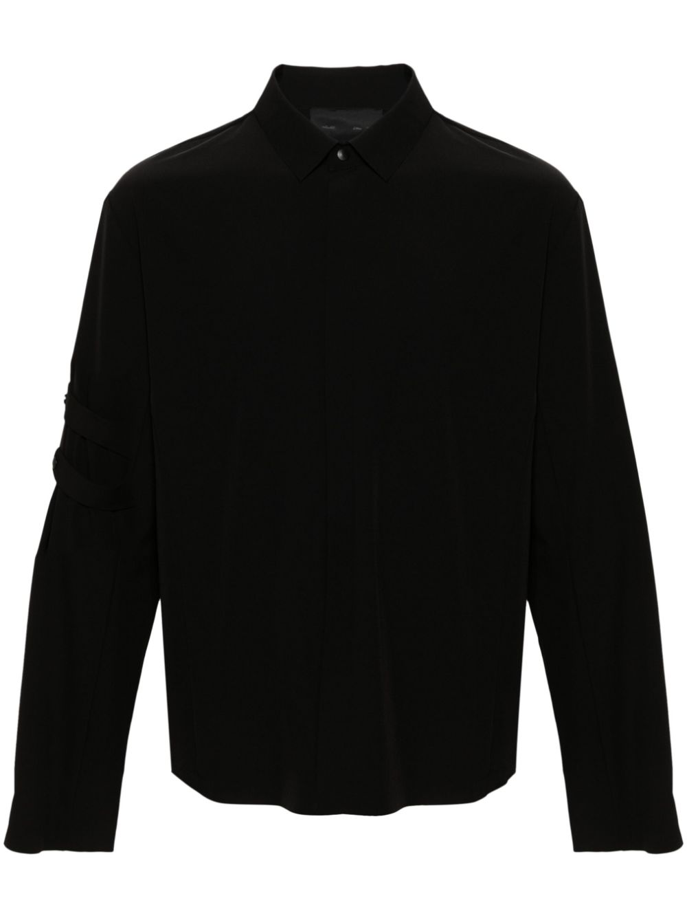 Press-stud crepe shirt - Black
