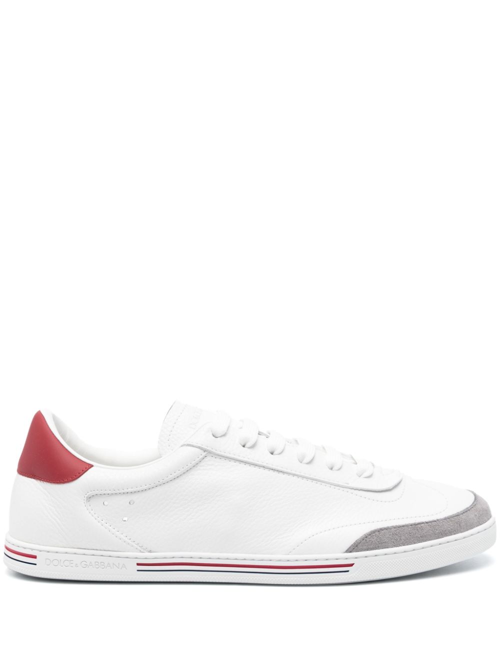 Stripe-detailing leather sneakers - White