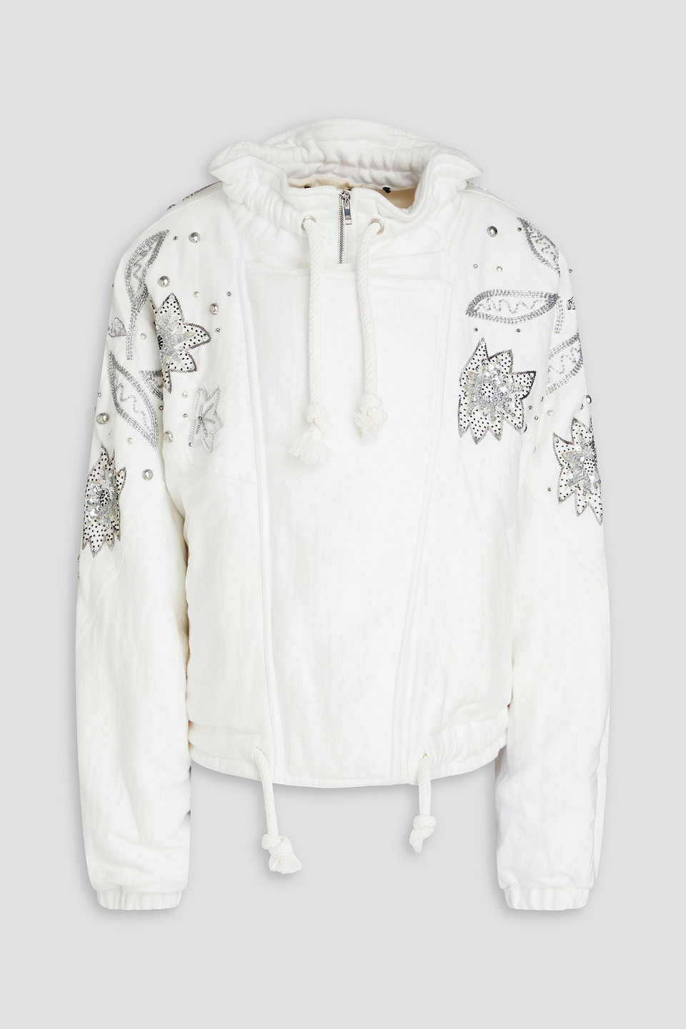 Kalassiae embellished cotton and linen-blend jacket