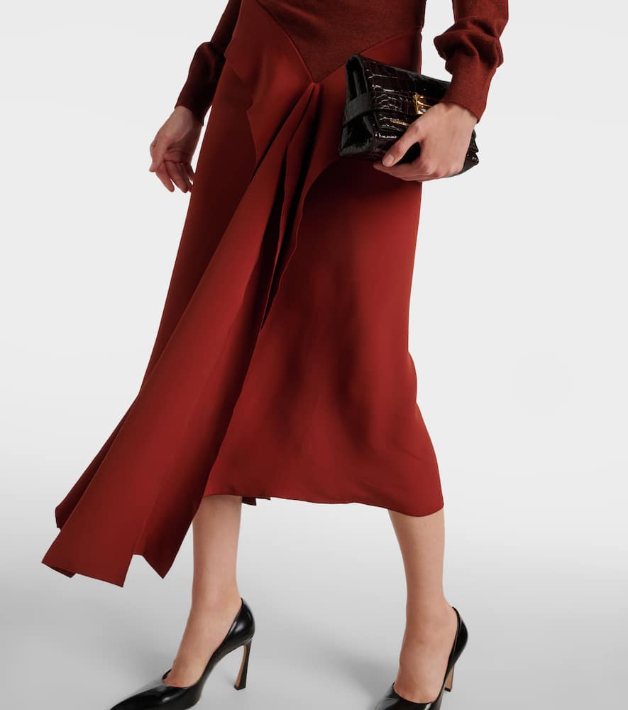 Tie-detail wool midi dress