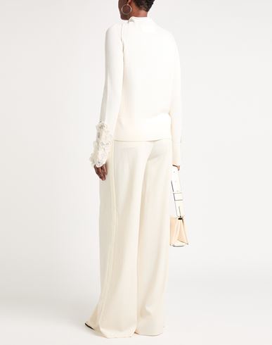 Woman Turtleneck Cream Size 10 Virgin Wool