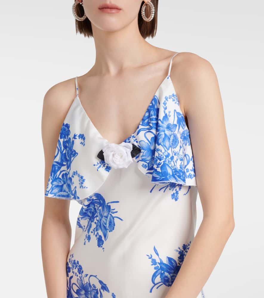 Floral silk slip dress
