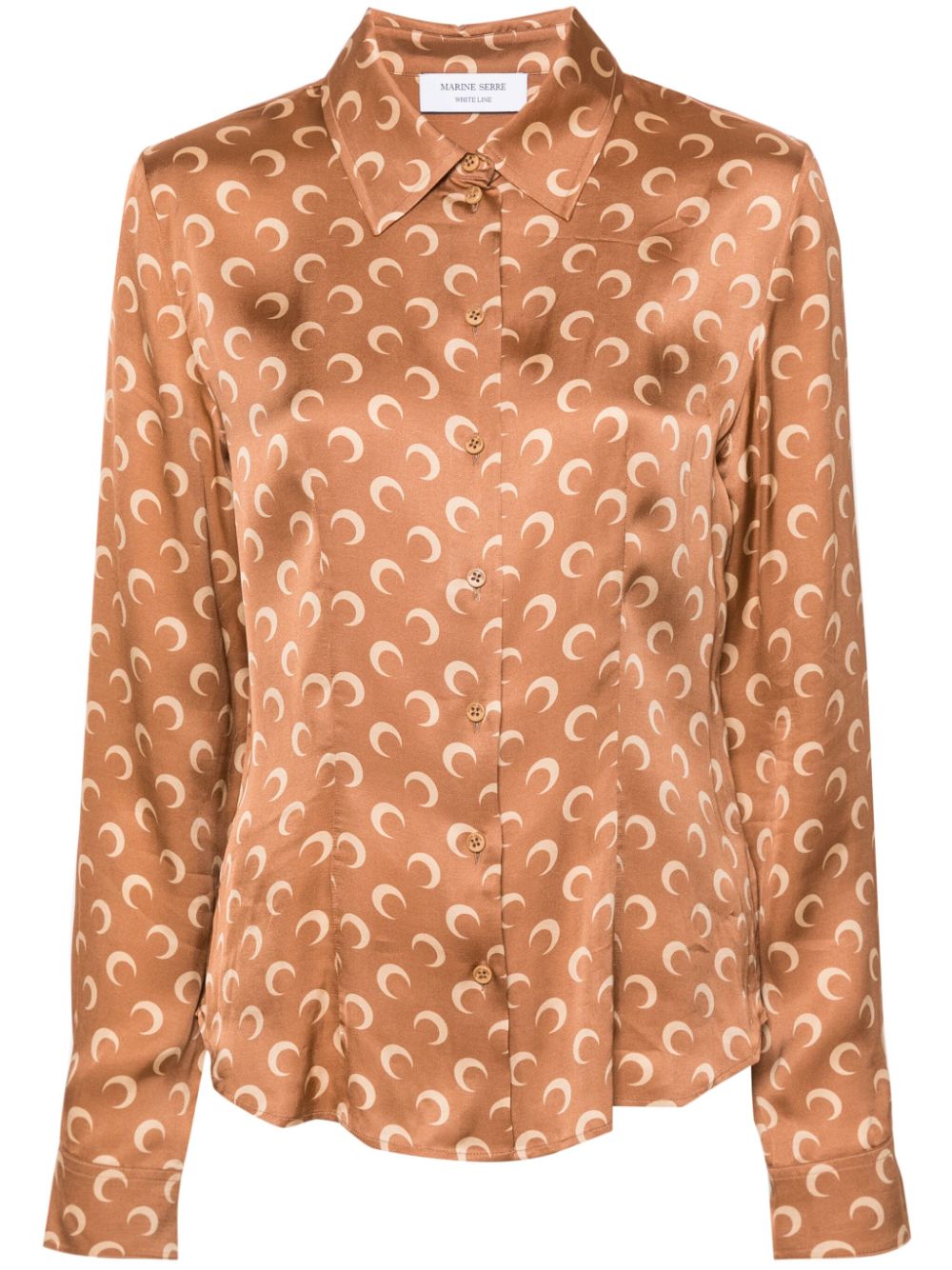 Crescent moon-print shirt - Brown