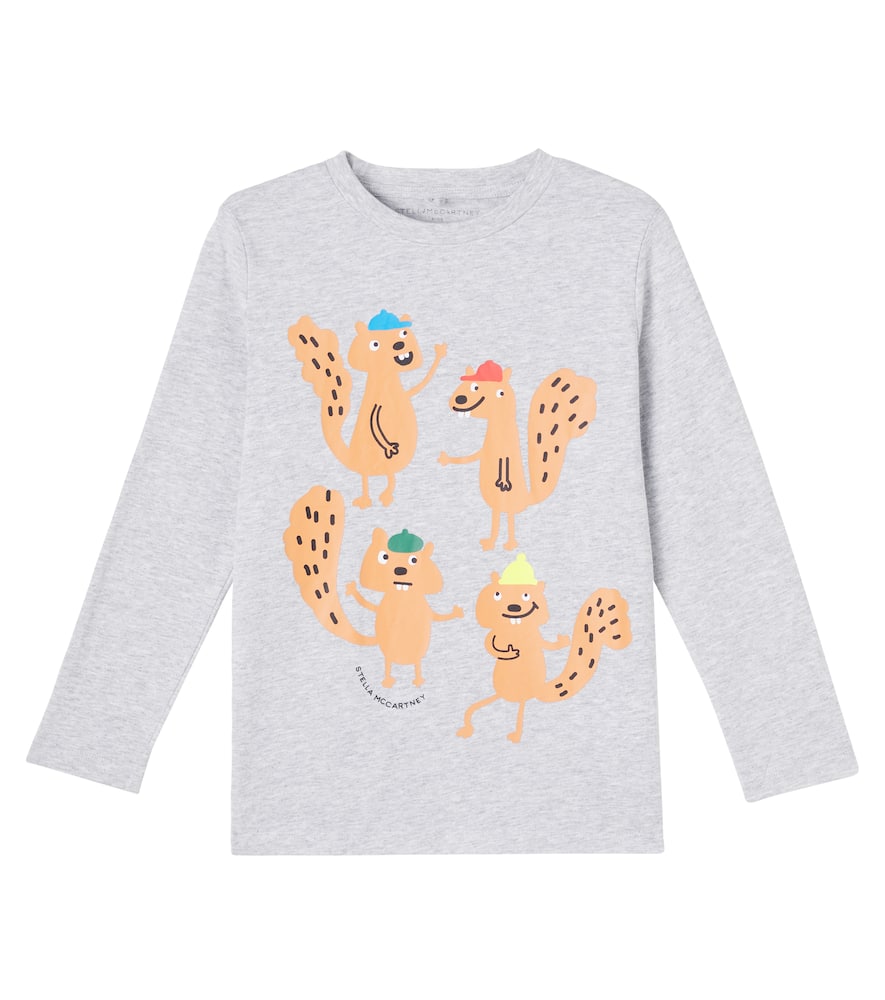 Printed cotton jersey top