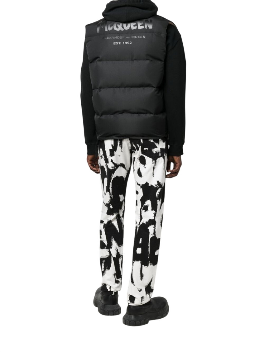 Rear logo-print padded gilet