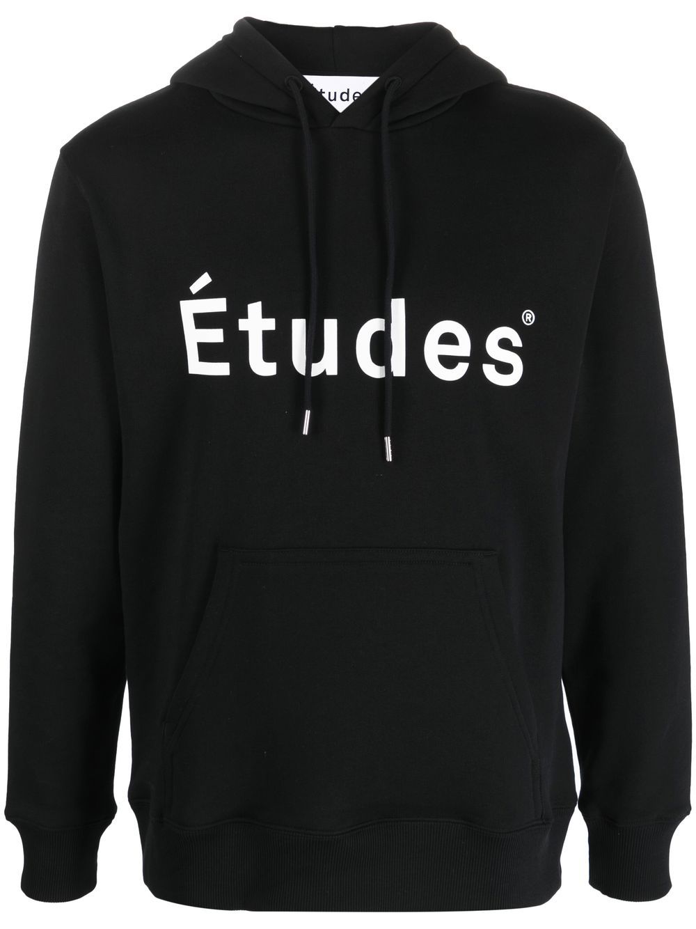 Logo-print detail hoodie - Black