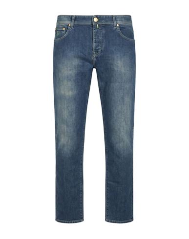 Man Jeans Blue Size 36 Polyester, Cotton