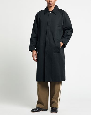 Man Overcoat & Trench Coat Black Size L Cotton