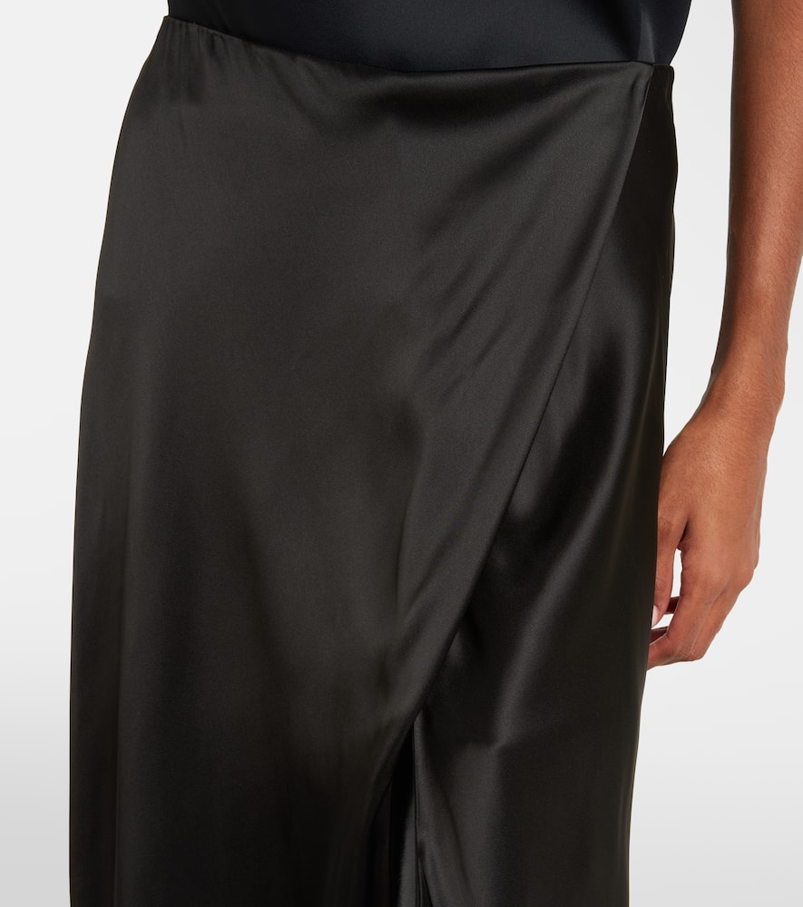 Demi satin midi skirt