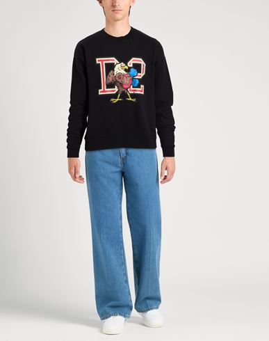Man Sweatshirt Black Size L Cotton