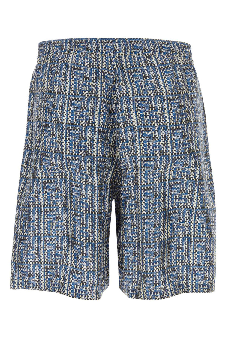 Printed Silk Bermuda Shorts