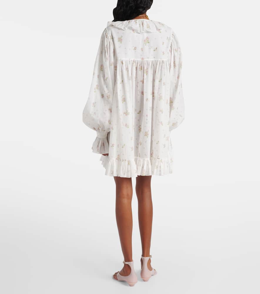 Chloé Printed ruffled cotton minidress