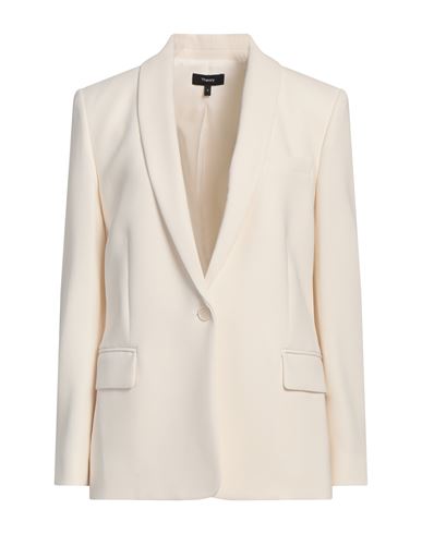 Theory Woman Blazer Beige Size 4 Triacetate, Polyester