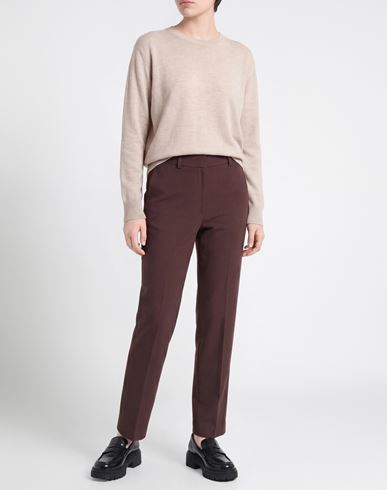 Woman Pants Chocolate brown Size 8 Polyester, Viscose, Elastane