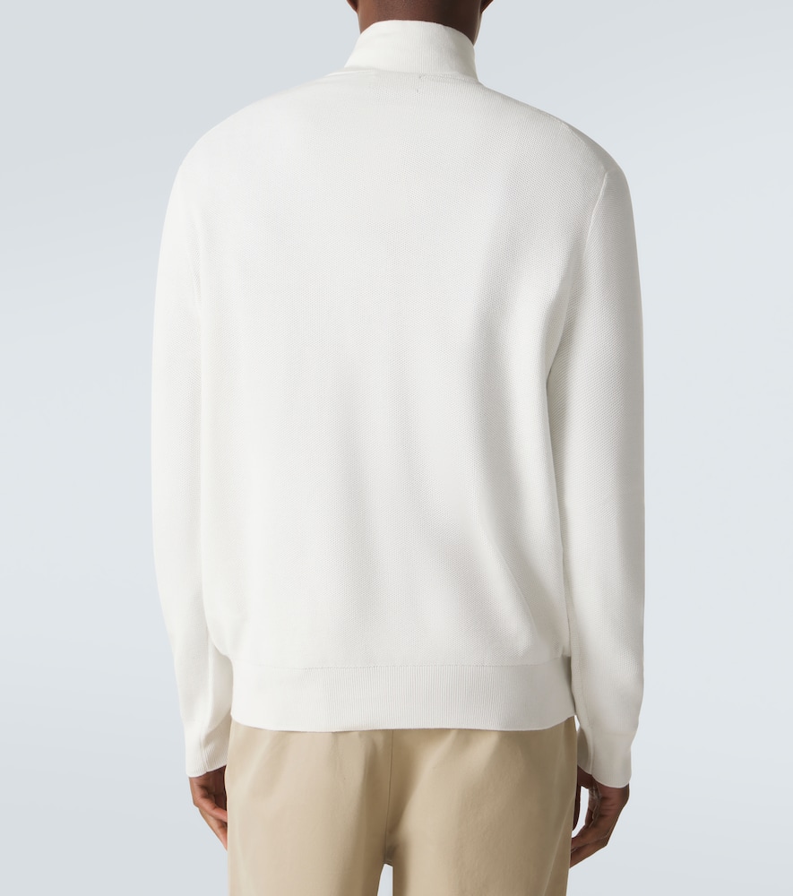 Logo cotton half-zip sweater