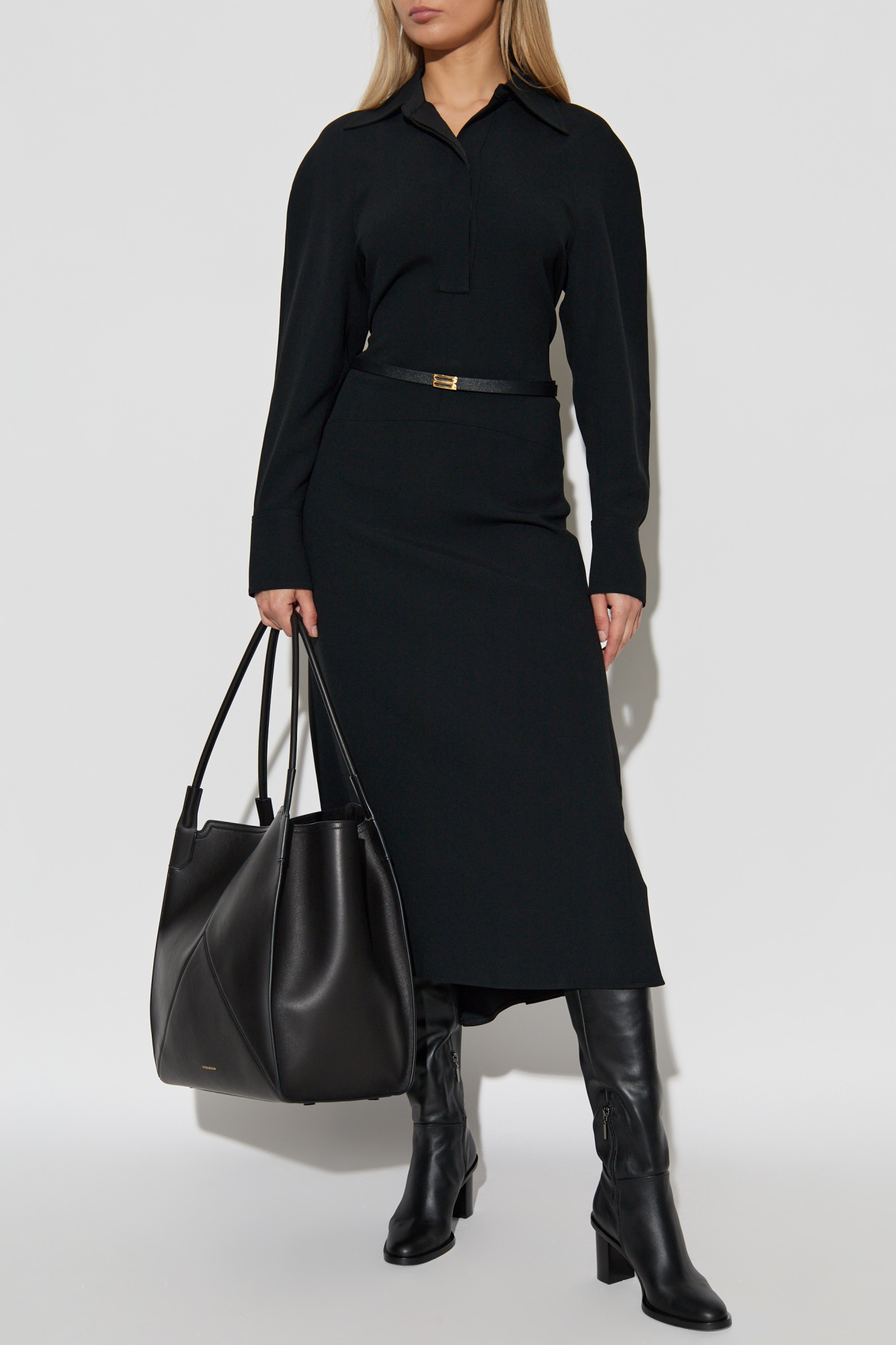 Dress With Collar, Women's, Black