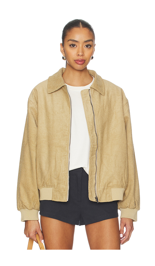 LIONESS Cou Cou Bomber Jacket in Tan. L. Also in S, XS