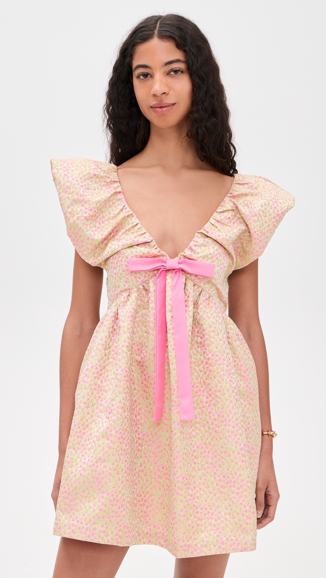 Jacquard Mini Dress Pink/Green