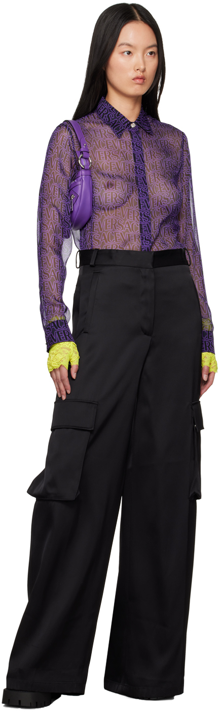 Black cargo pocket slacks