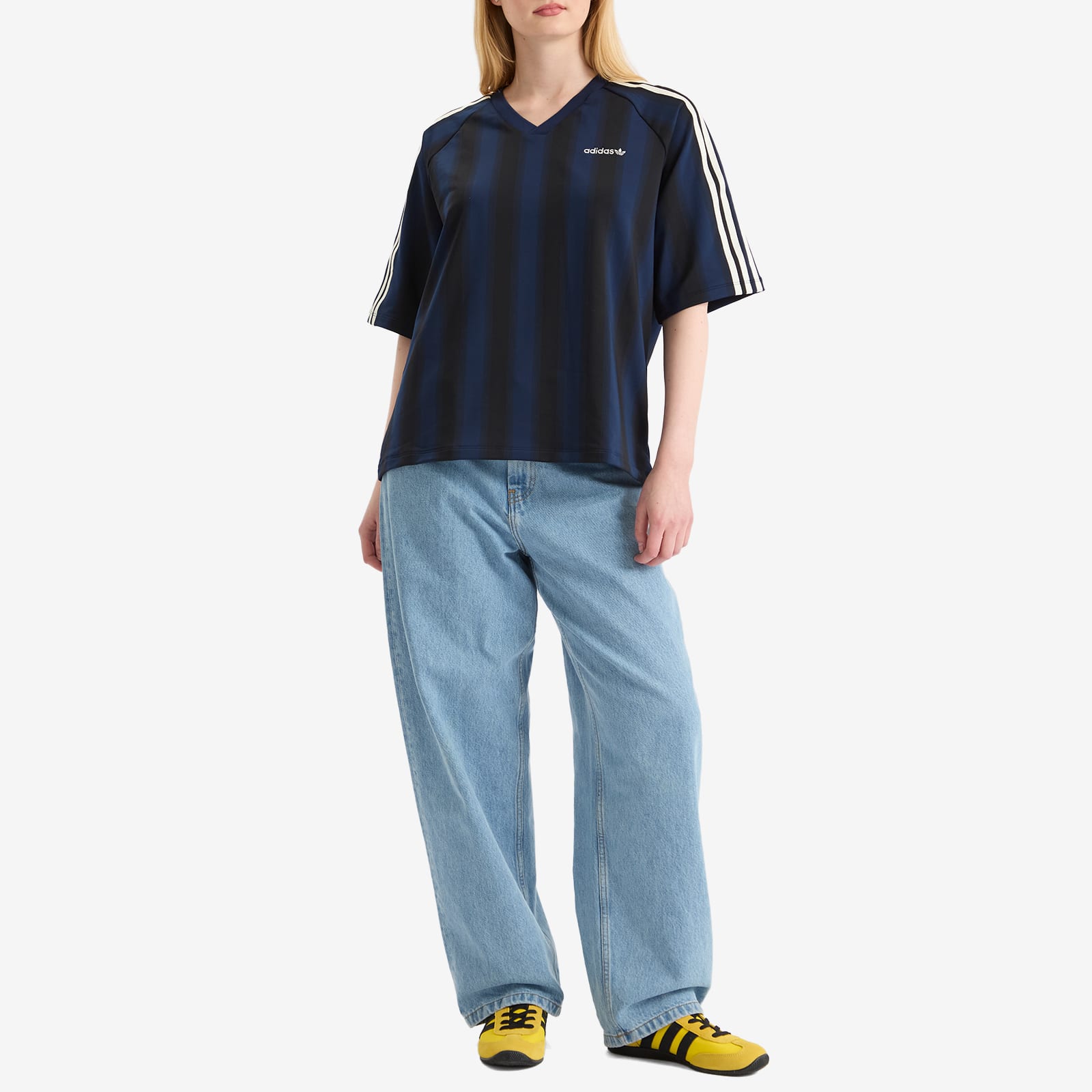 Women's Loose Linear T-Shirt Blue