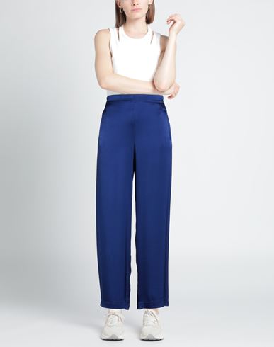 Niū Woman Pants Blue Size M Acetate, Silk