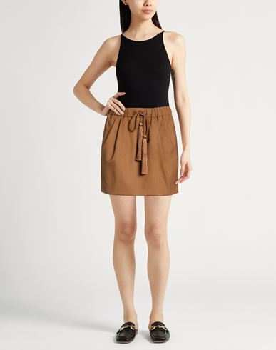 Woman Mini skirt Brown Size 2 Virgin Wool, Mohair wool, Silk