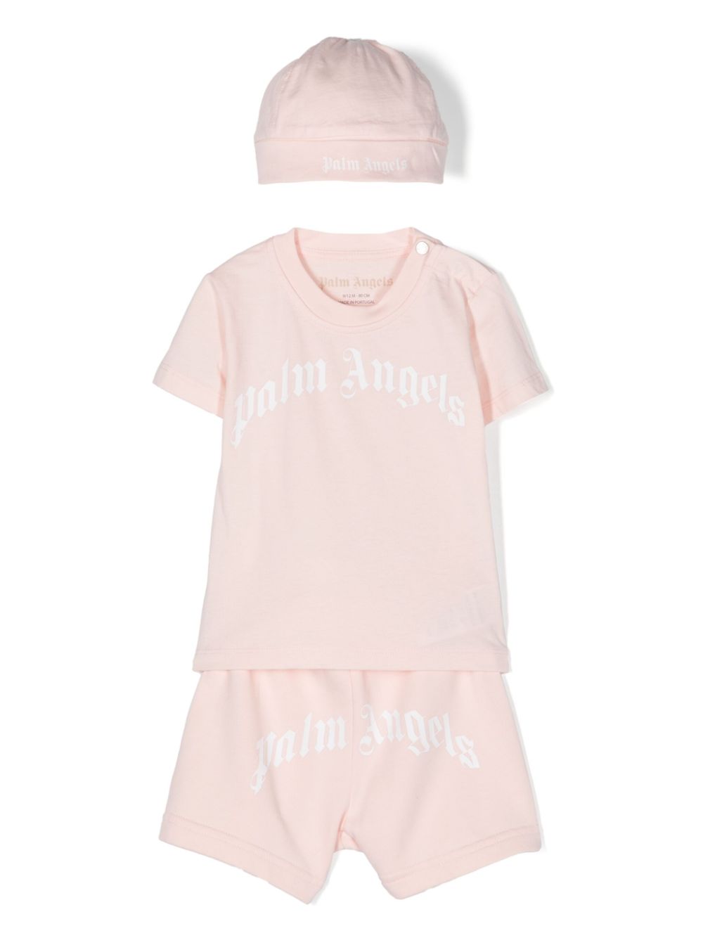 Logo-print cotton babygrow set - Pink