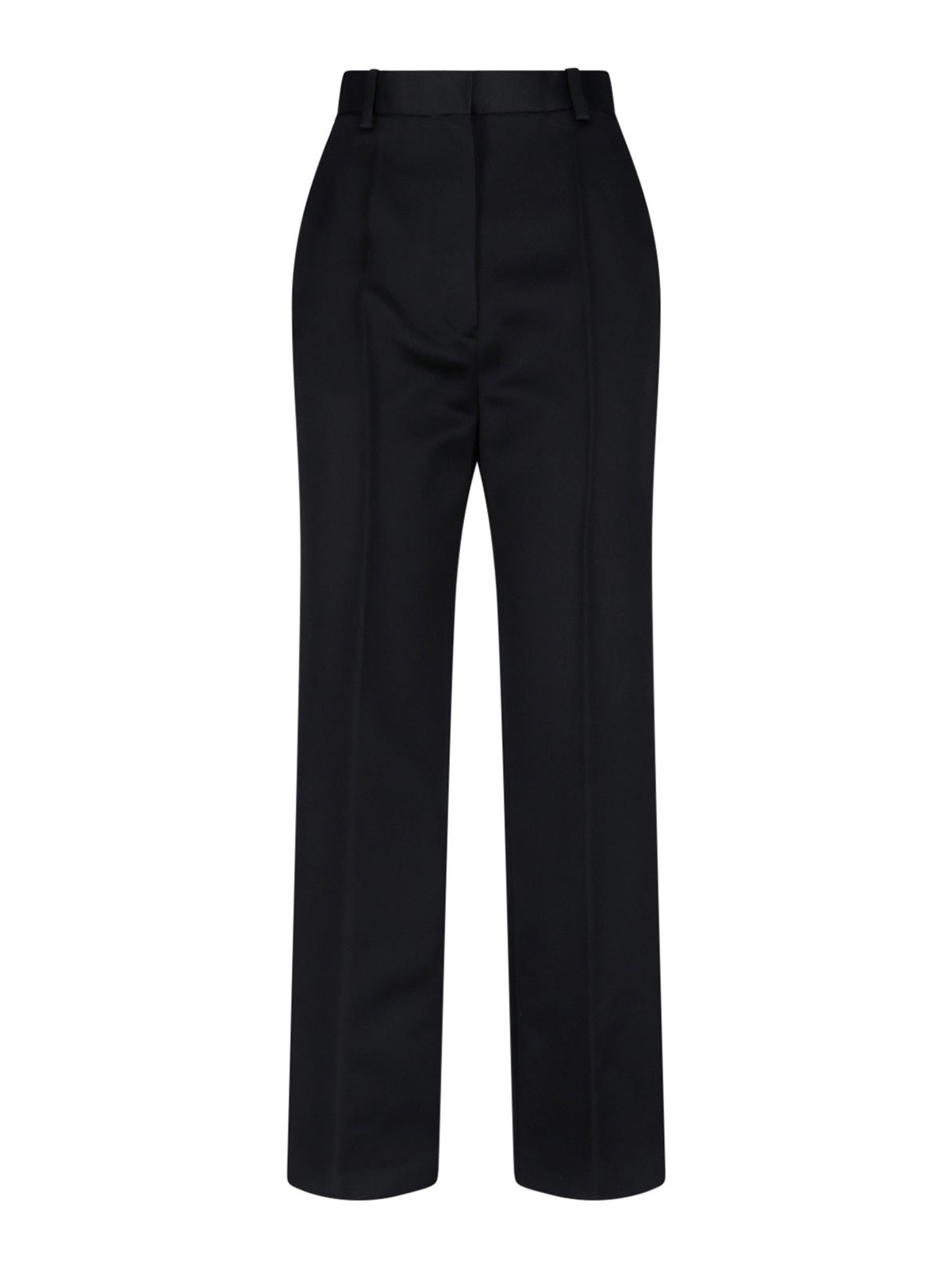 Straight silk trousers