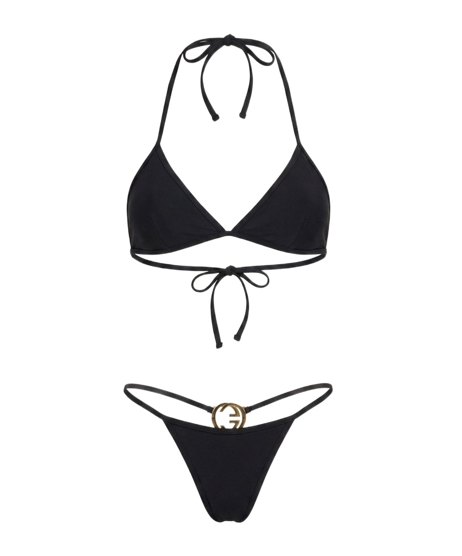 Stretch jersey bikini with Interlocking G