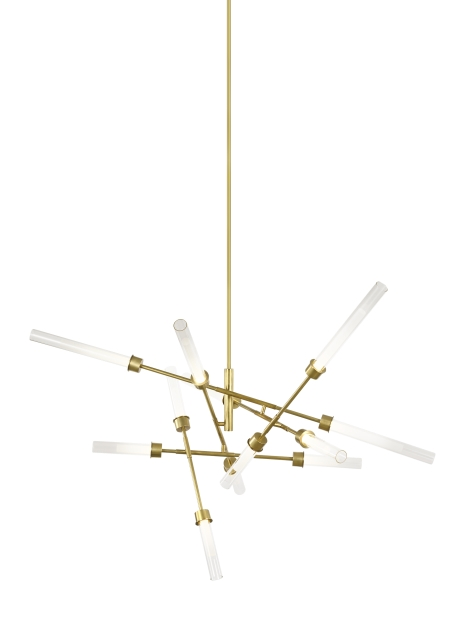 Natural Brass LED Chandelier from the Linger Collection