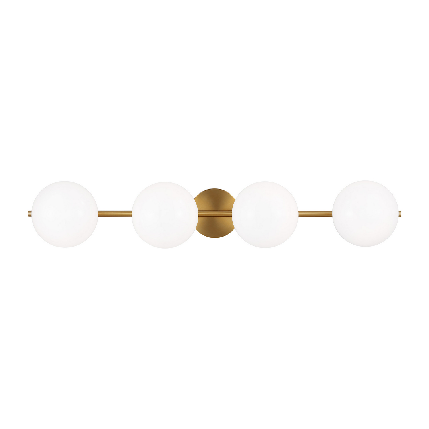 Visual Comfort Studio Lune 4-Light Bathroom Vanity Light in Burnished Brass by Ellen Degenere