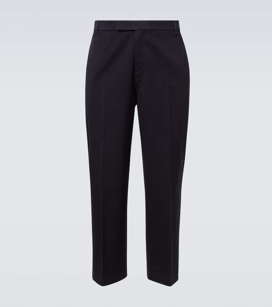Cotton twill straight pants