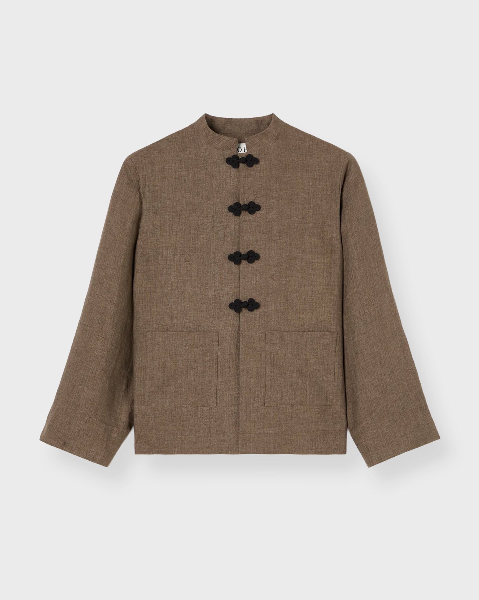 Róhe Jacket Pankou Closure Linen Brown